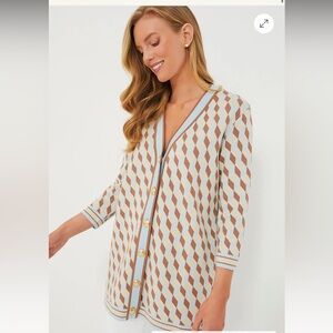 Tuckernuck Geometric Cardigan in Cream and Brown